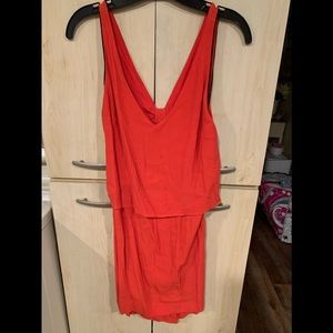 SANDRO ORANGE SIZE 3 SLEEVELESS SUMMER ROMPER
